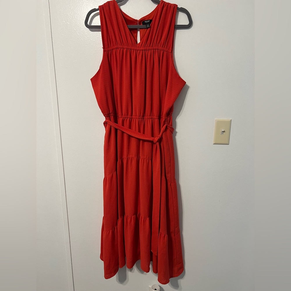 Red Sleeveless Scoop Neck Sundress